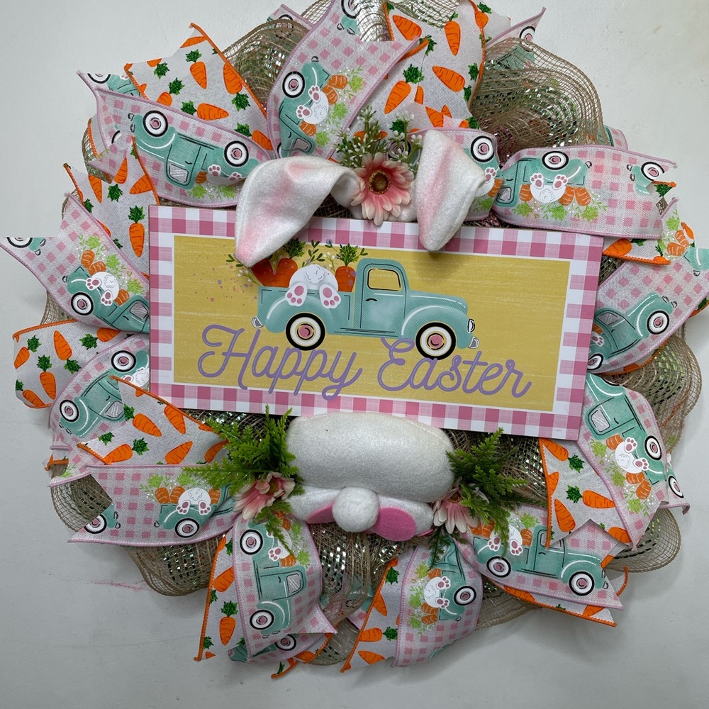 Happy Easter Bunny Wreath